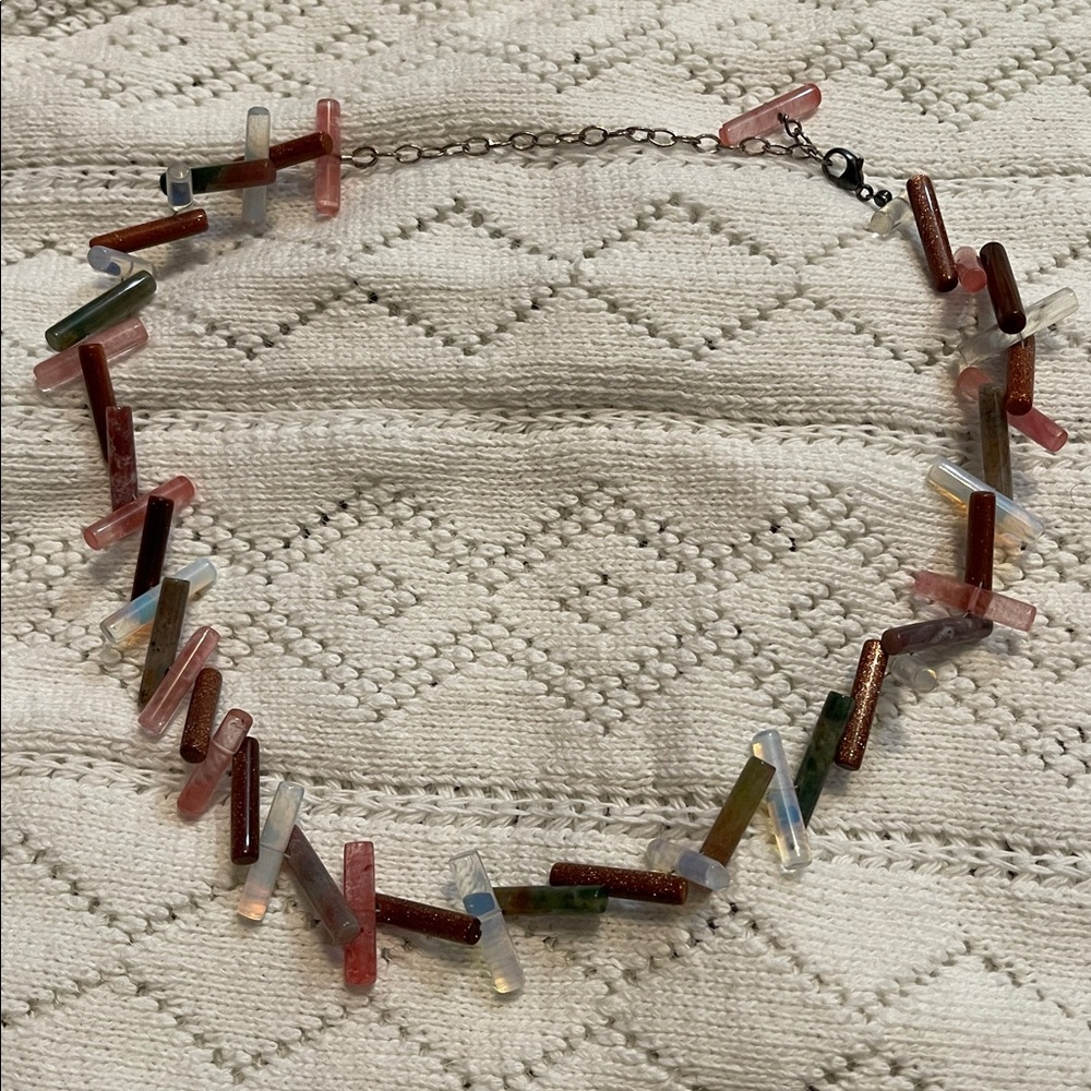 Artisan Multicolor Glass Rod Abstract Glass Necklace🫧 - Picture 2 of 7